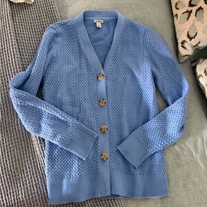 Vintage periwinkle LL bean Classic Blue Cardigan Sweater